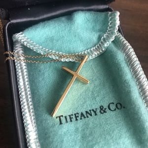 Authentic 18k Yellow Gold TIFFANY Cross Necklace